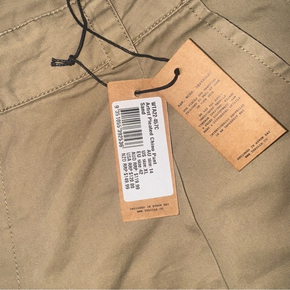 Thrills artist pleated pants in sand NWT 10 - Picture 4 of 5
